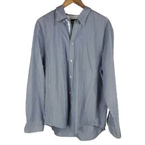 Rag & Bone Striped Cotton Oxford Shirt Blue and White Men's Sz XXL New With Tags